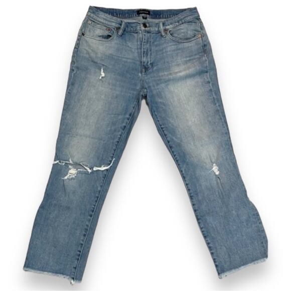 J. Crew Women's Slim Broken-In Boyfriend Fray Hem Jeans, Blue, Size 29 - Picture 1 of 11